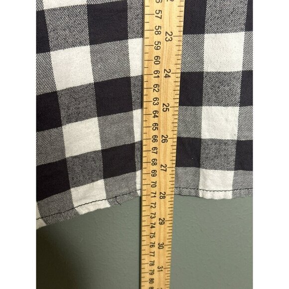 Jach's Girlfriend Black White Buffalo Plaid Women's Small Comfort Stretch Button - Picture 6 of 9